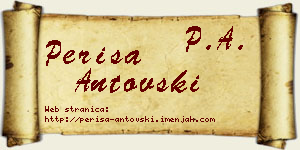 Periša Antovski vizit kartica